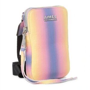 Rare Aimee Kestenberg Capri Leather Crossbody Phone Bag Sunset Ombre Travel